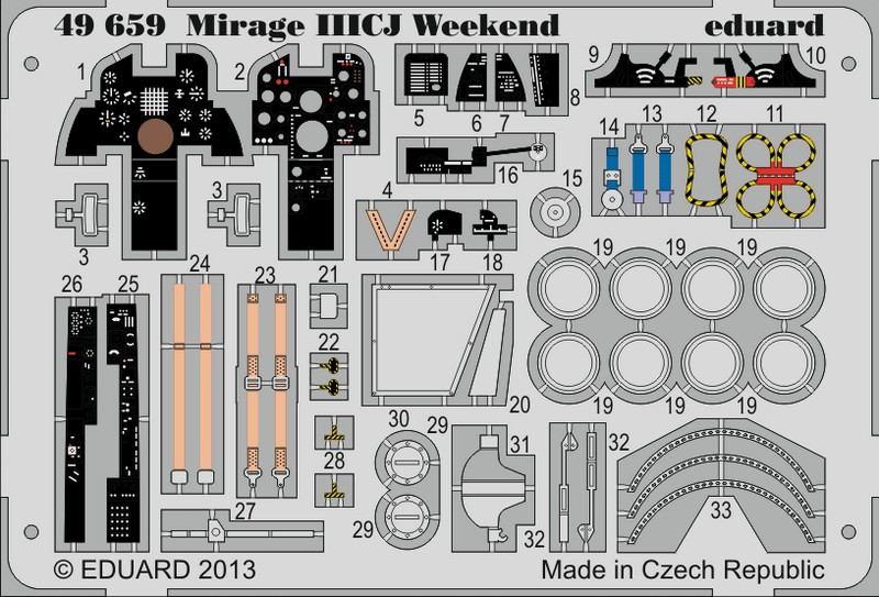 

Фототравление Eduard 49659 Mirage IIICJ Weekend 1/48