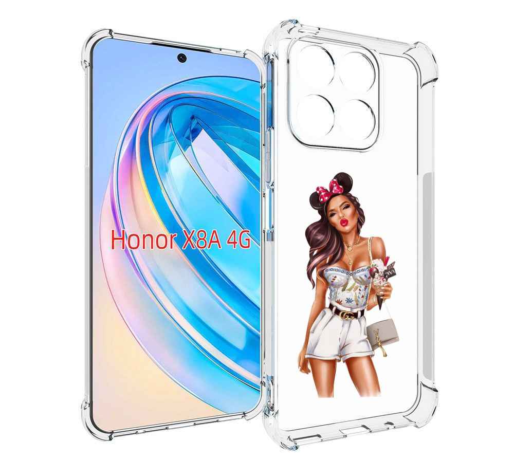 

Чехол MyPads Девушка-микки для Honor X8a, Tocco