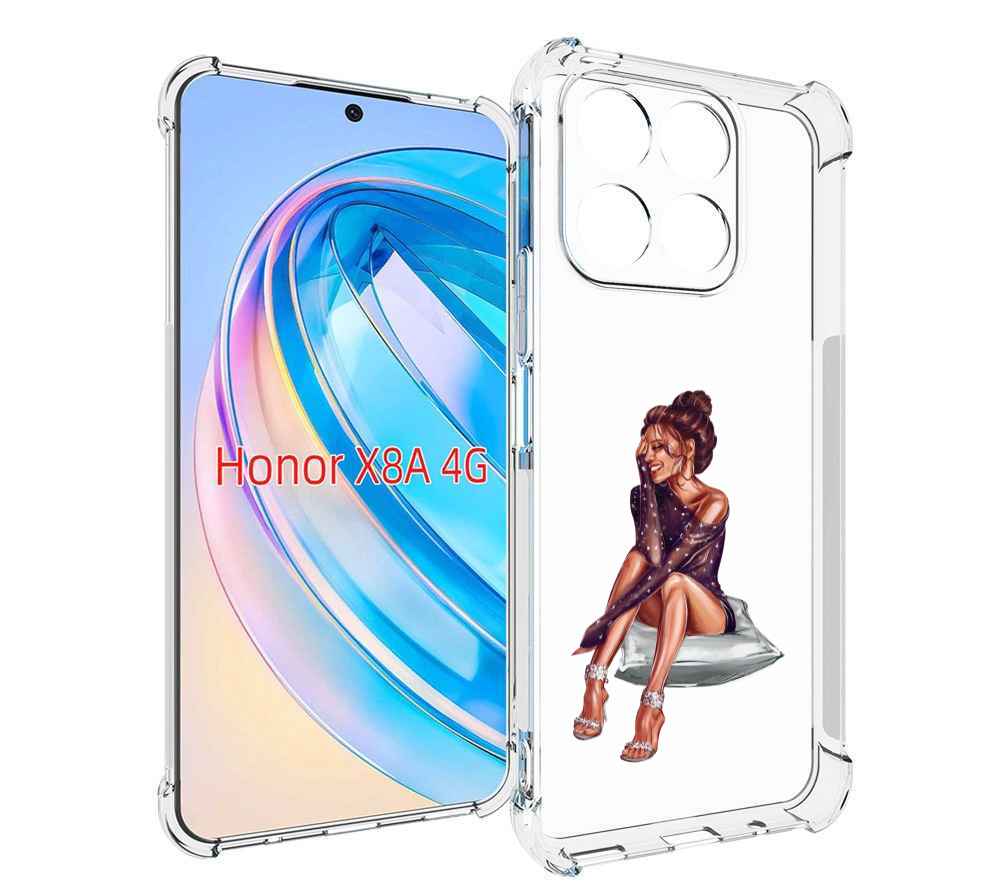 

Чехол MyPads Девушка-на-подушке женский для Honor X8a, Tocco