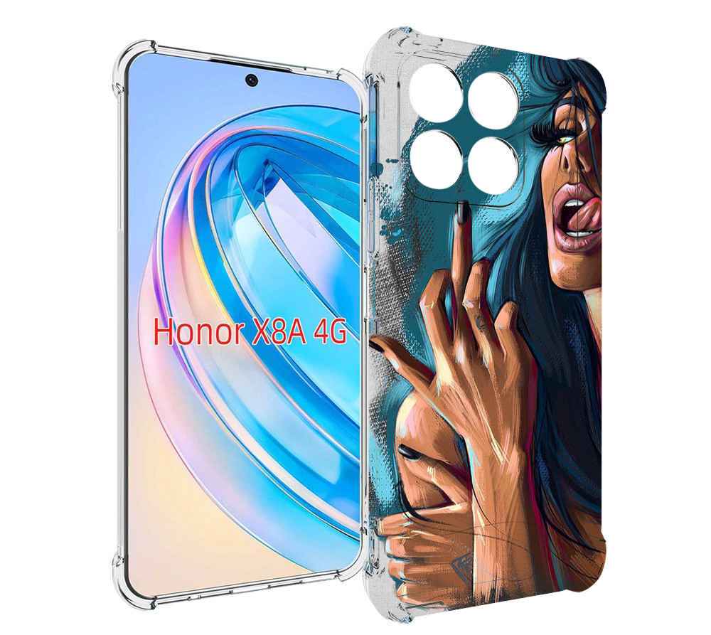 

Чехол MyPads Девушка-нарисованная-дерзкая женский для Honor X8a, Tocco