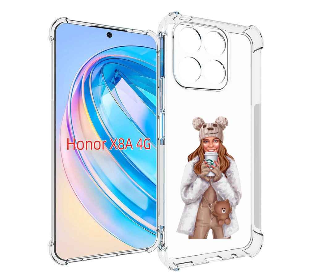 

Чехол MyPads Девушка-с-кофе-старбакс женский для Honor X8a, Tocco