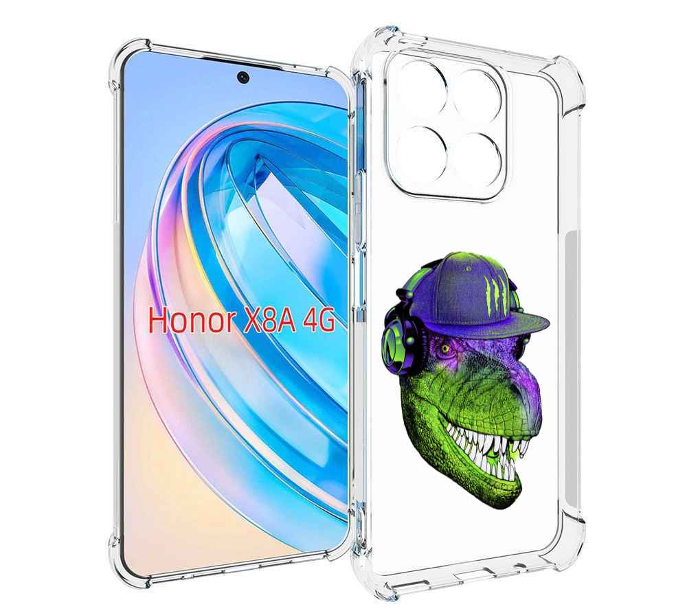 

Чехол MyPads Динозавр в кепке для Honor X8a, Tocco