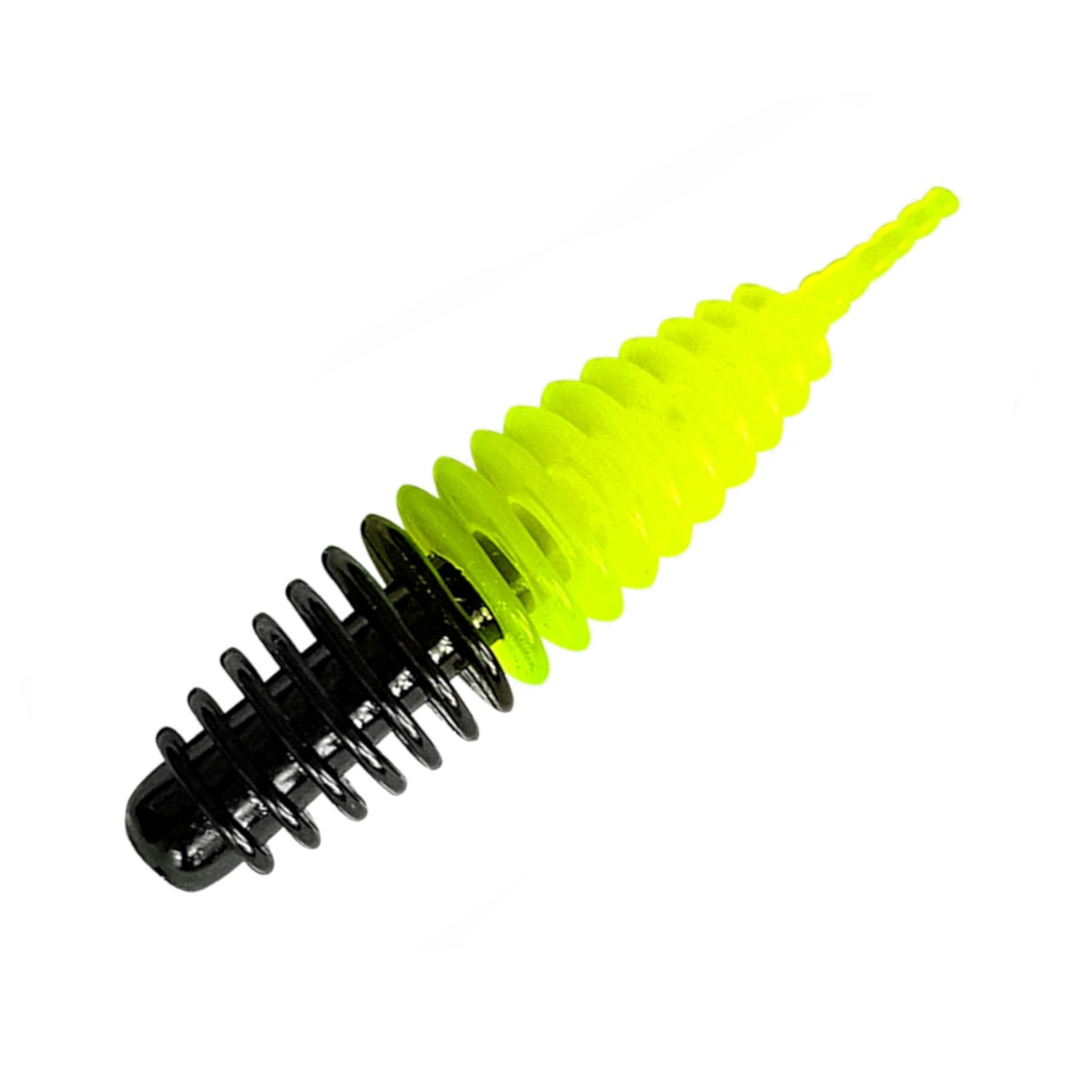 Силиконовая приманка SANSAN trout lure в банке plamp 50 cыр col18 black-lemon, 12шт