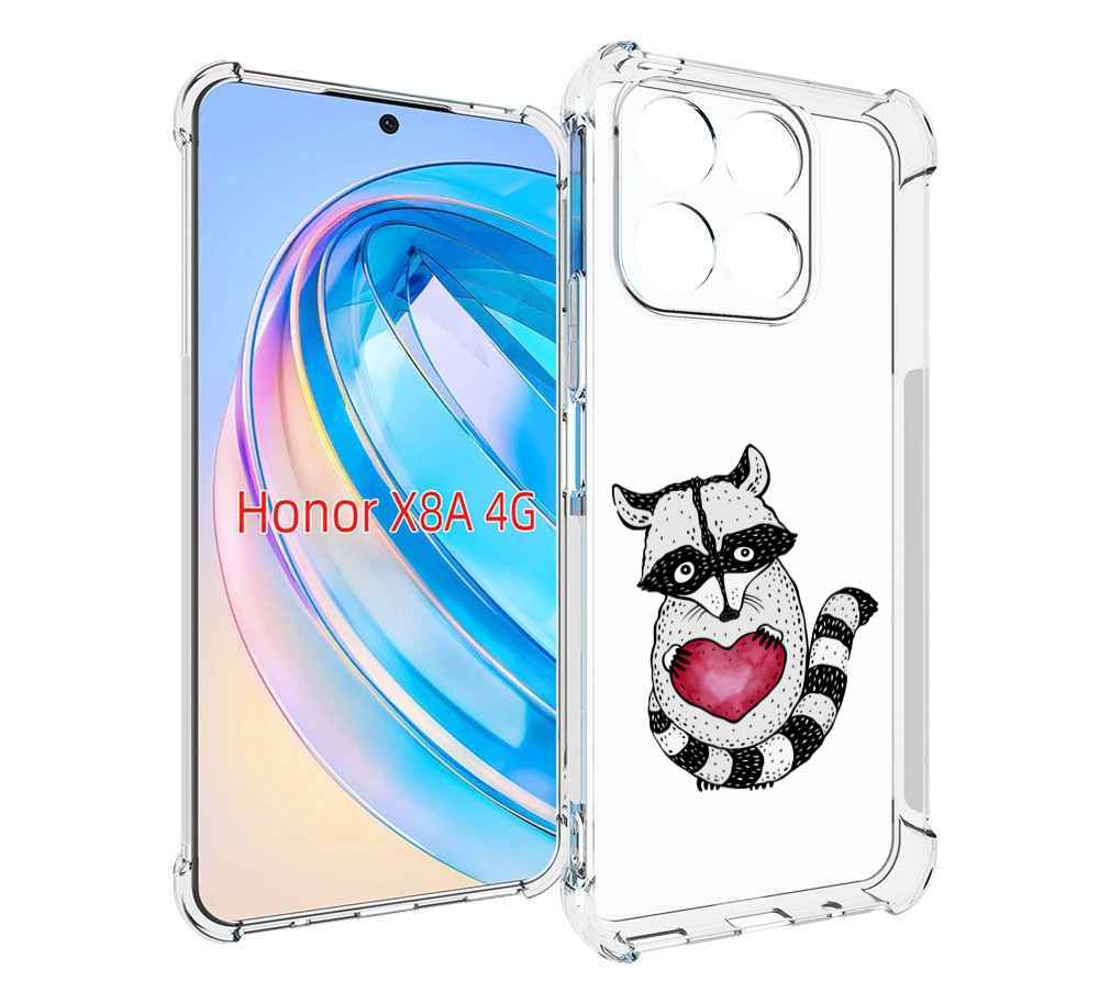 

Чехол MyPads Енот с сердечком для Honor X8a, Tocco