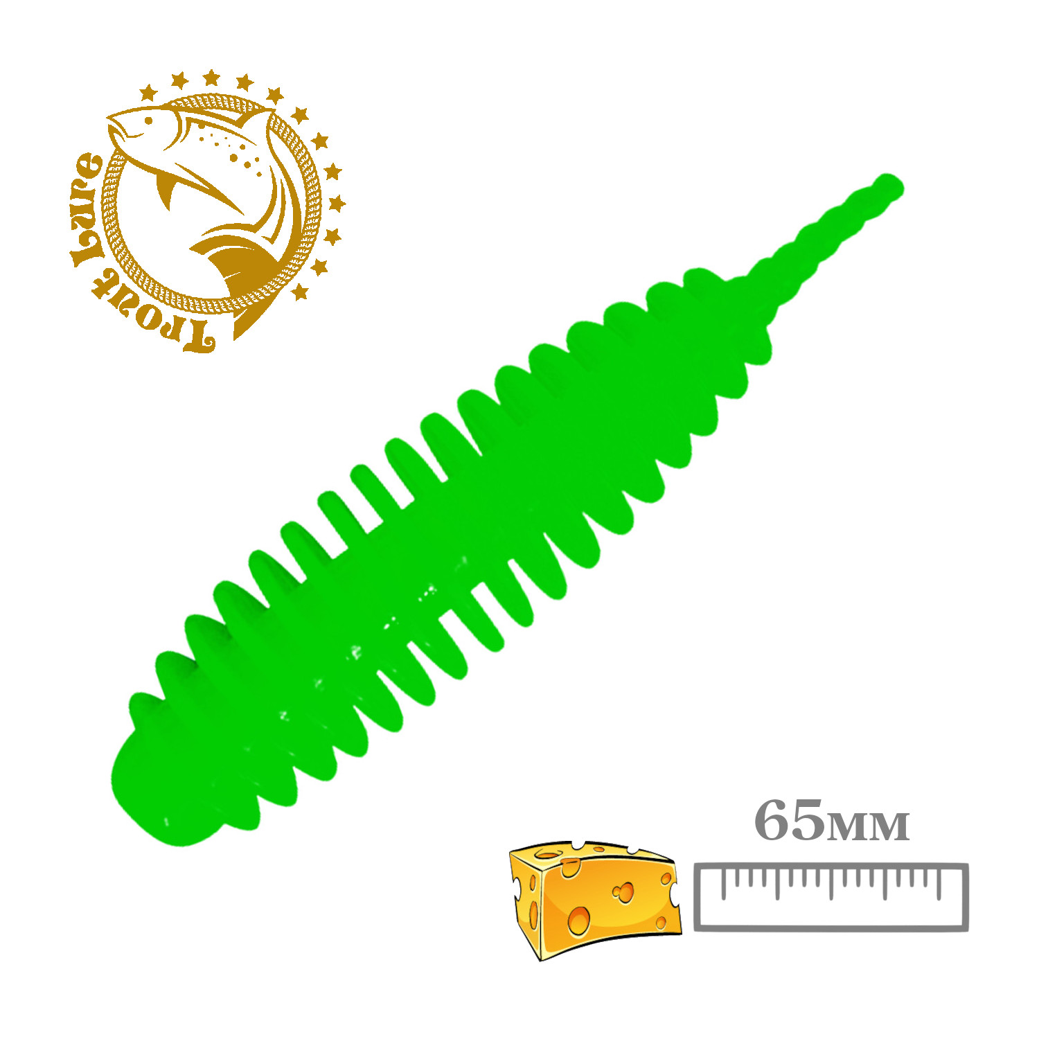 

Силиконовая приманка SANSAN trout lure в банке plamp 65 сыр col4 green, 10шт, Зеленый, PLAMP 65