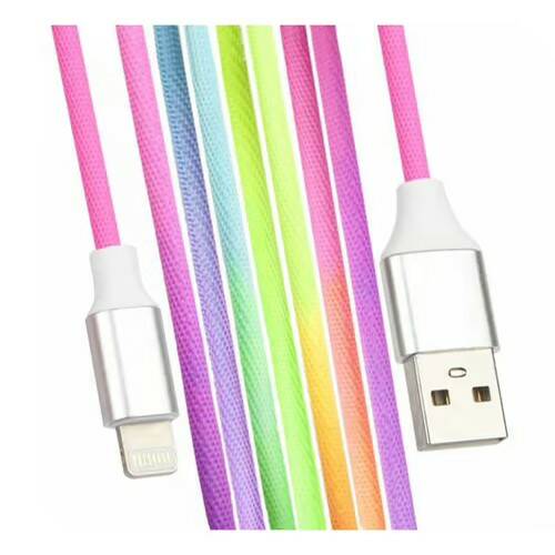 фото Кабель lp micro usb rainbow fabric coating радужная оплетка