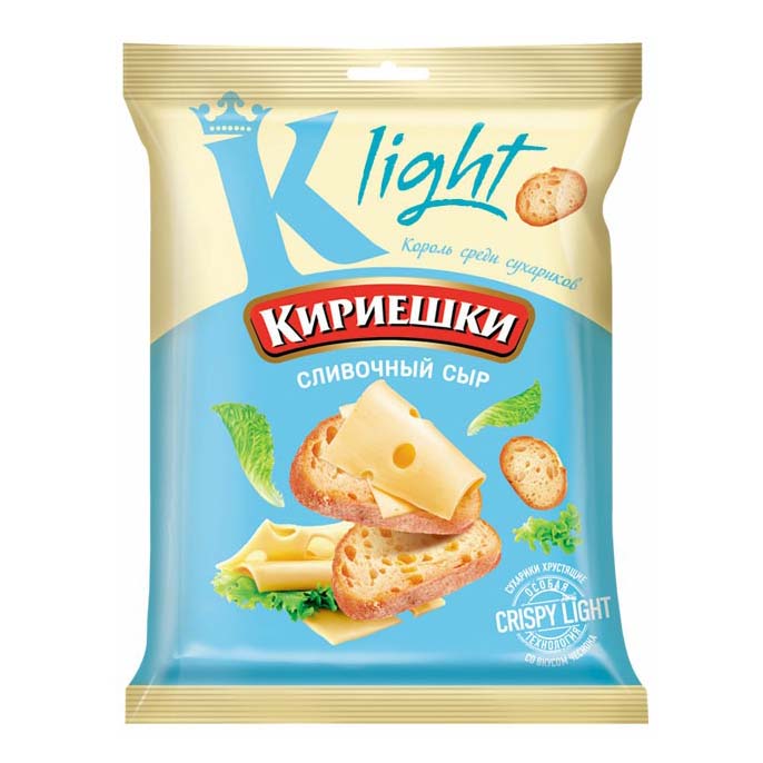 

Сухарики пшенично-кукурузные Кириешки Light сливочный сыр 33 г