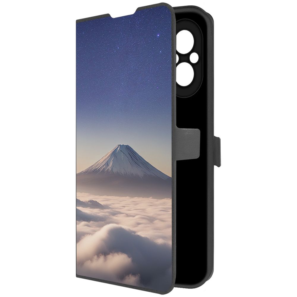 

Чехол-книжка Krutoff Eco Book для Realme C67 Япония, Фудзияма (черный)