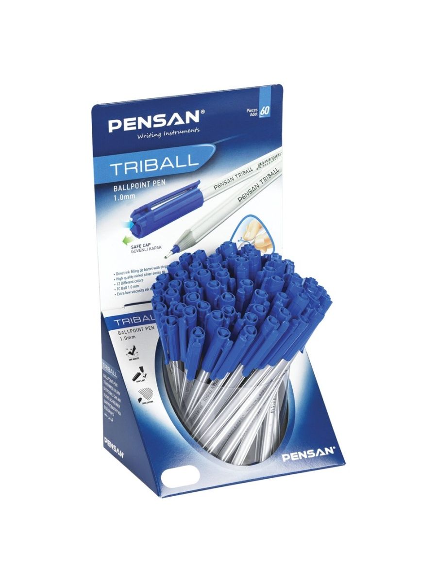 

Ручки Pensan шариковые масляные Triball 60 шт