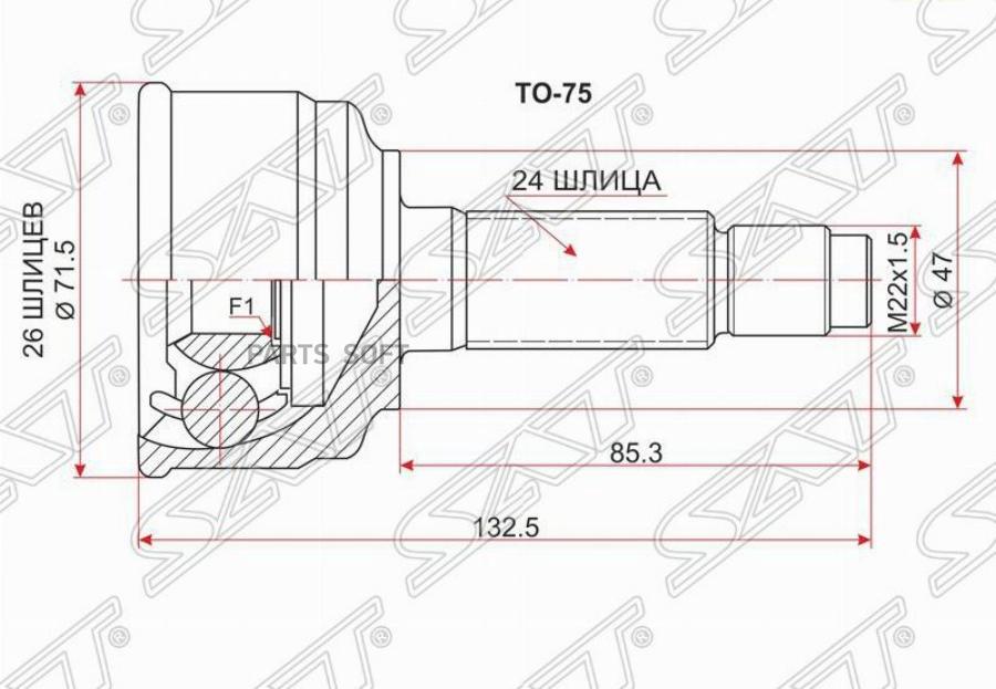 

SAT Шрус наружный TOYOTA PASSO 1.0/1KRFE/KGC10/04-