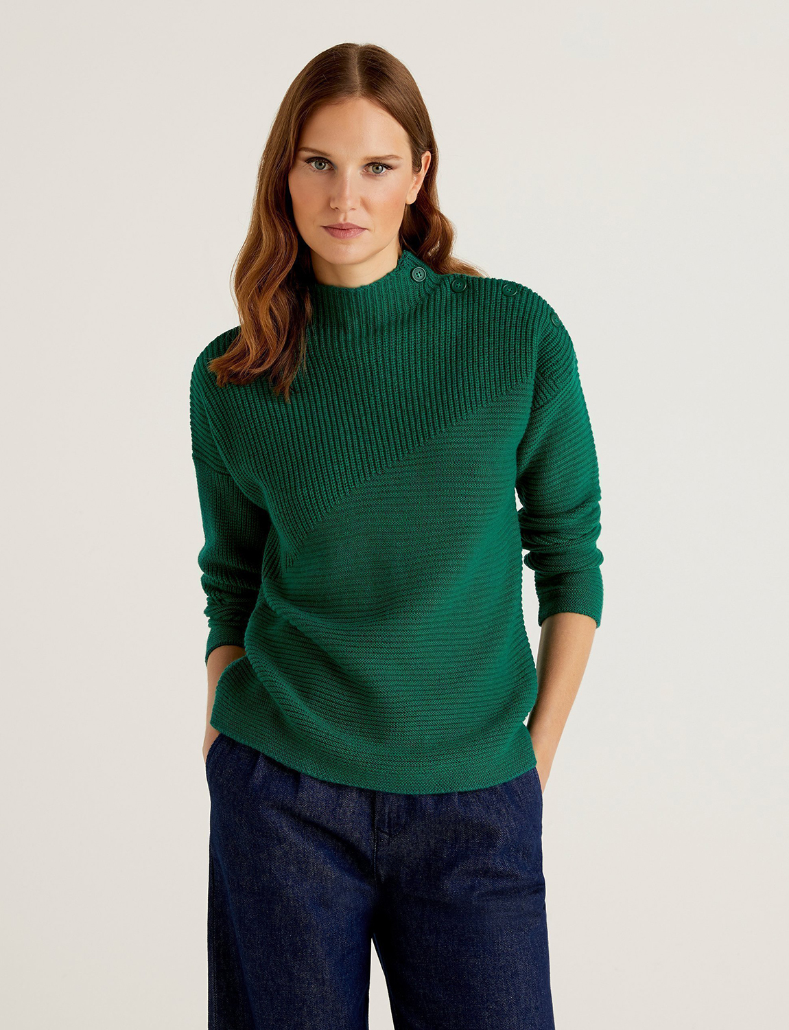 фото Свитер женский united colors of benetton 21a_122nd2547 зеленый s