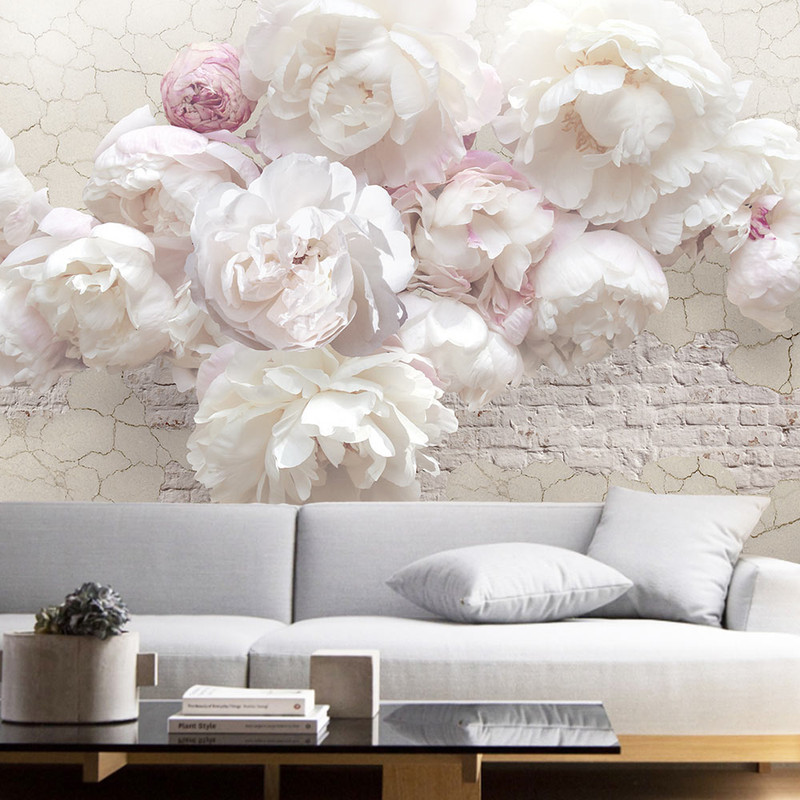 Бумажные фотообои бесшовные VEROL Пионы 200х155 см цветы обои на стену интерьер для декора клей verol