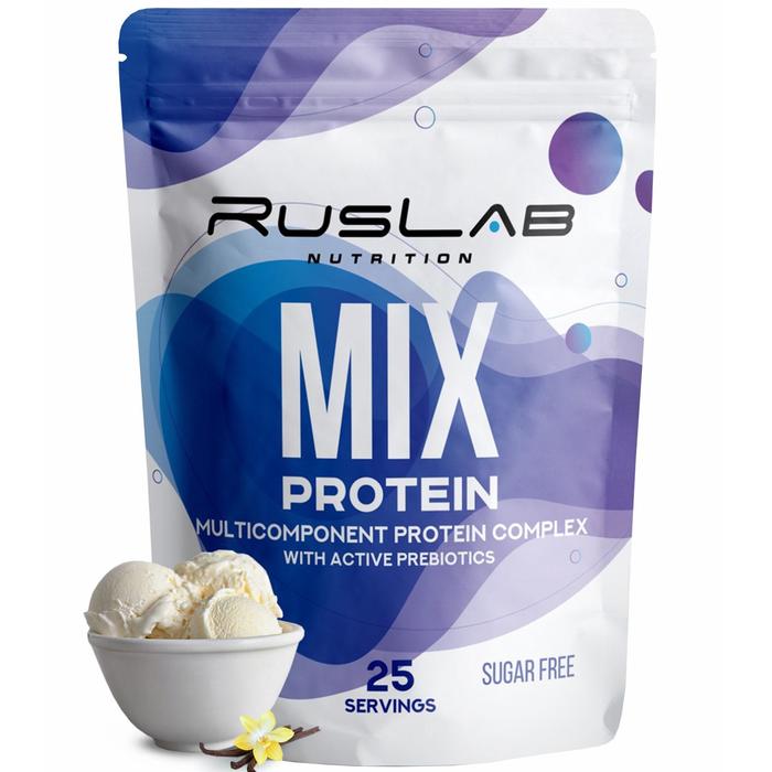 фото Протеин ruslabnutrition mix protein 70% ванильное мороженое, спортивное питание, 800 г