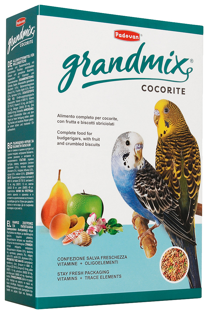 

сухой корм для волнистых попугаев Padovan Grandmix Cocorite, 1 кг