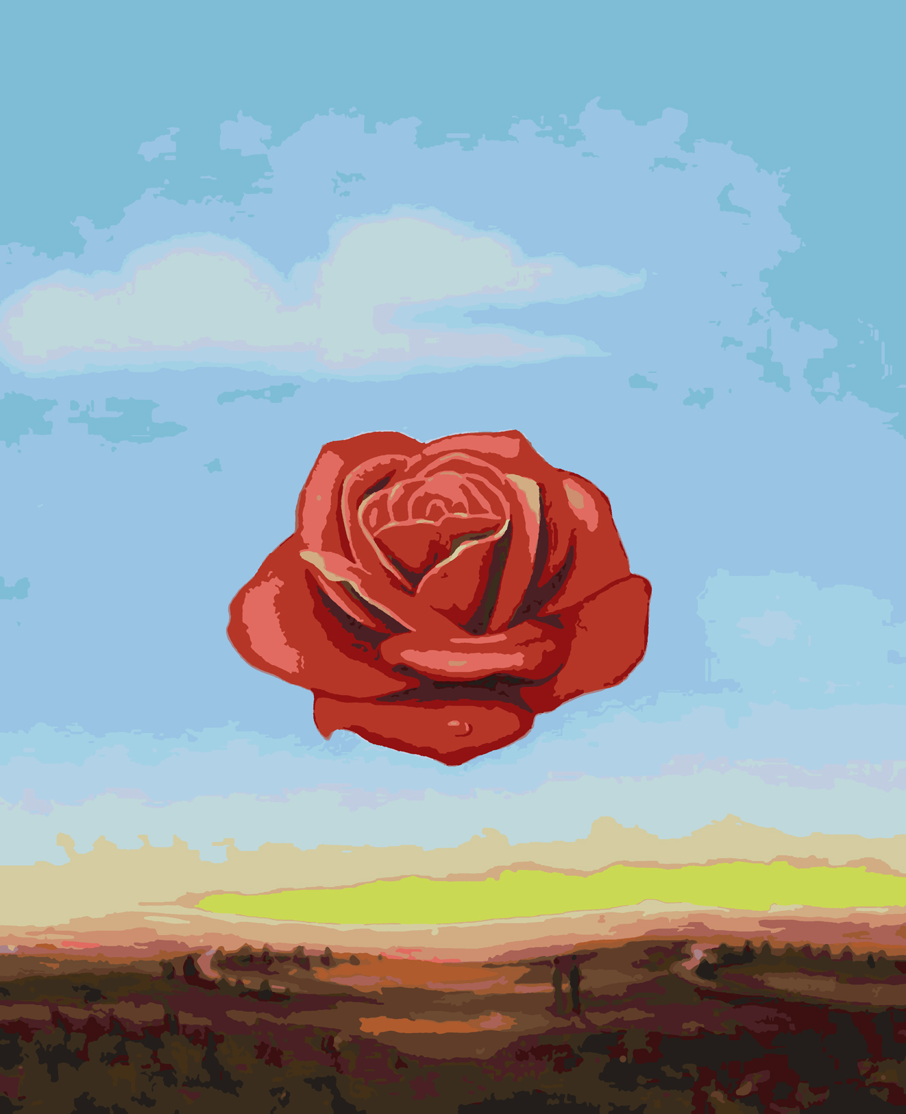 фото Картина по номерам красиво красим сальвадор дали цветок медитативная роза, 30 х 40 см