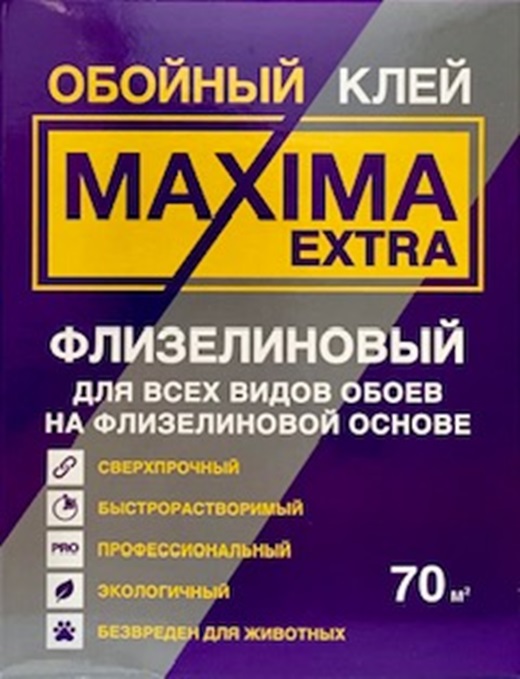 

Клей для флизелиновых обоев Maxima 70 м2 420 г, Белый