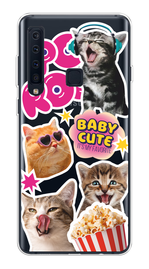 

Чехол на Samsung Galaxy A9 2018 "Popcorn cats", Серый;коричневый;розовый, 26650-1