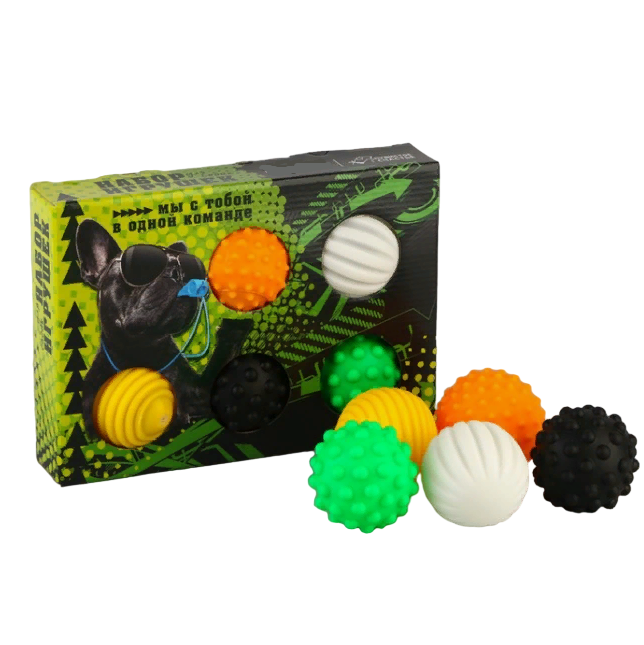 Игрушка для собак Пушистое счастье Набор мячей разноцветная