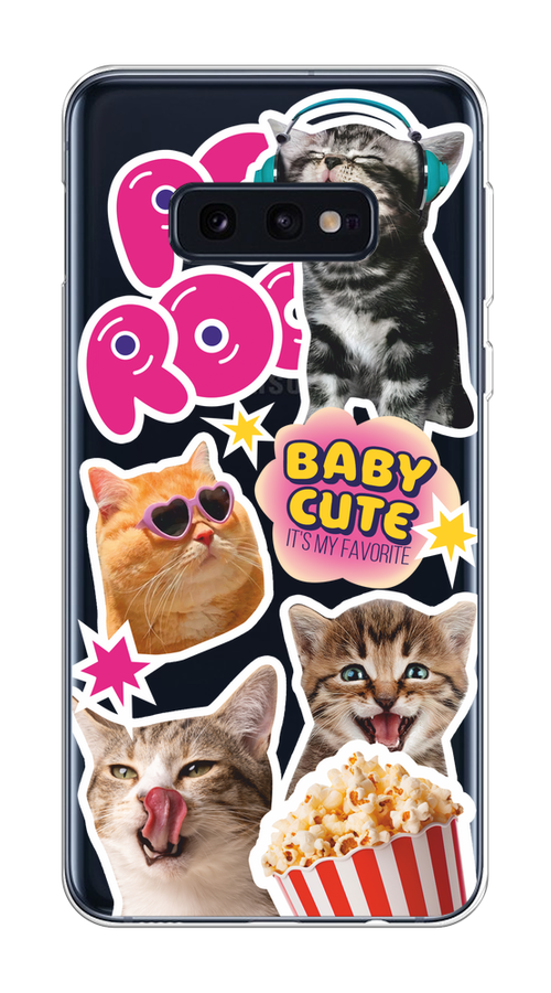

Чехол на Samsung Galaxy S10E "Popcorn cats", Серый;коричневый;розовый, 27250-1
