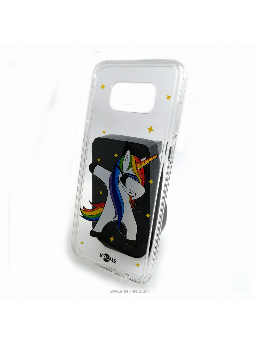 Чехол на Samsung Galaxy S8 Plus Kruche Print Единорожка,противоударный бампер с принтом