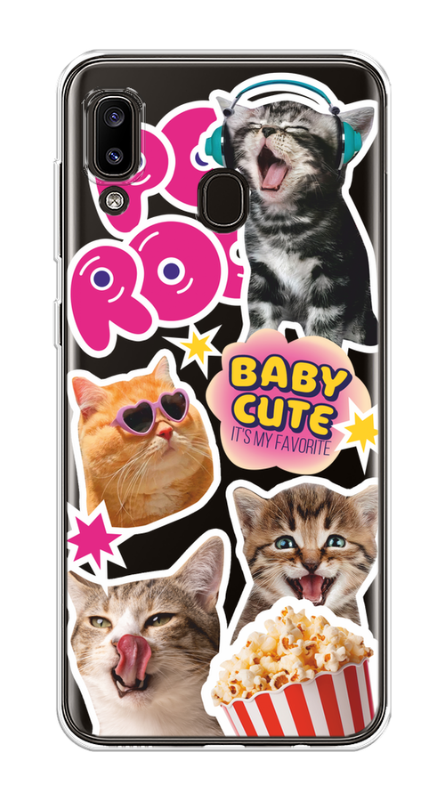 

Чехол на Samsung Galaxy A30/A20 "Popcorn cats", Серый;коричневый;розовый, 27550-1