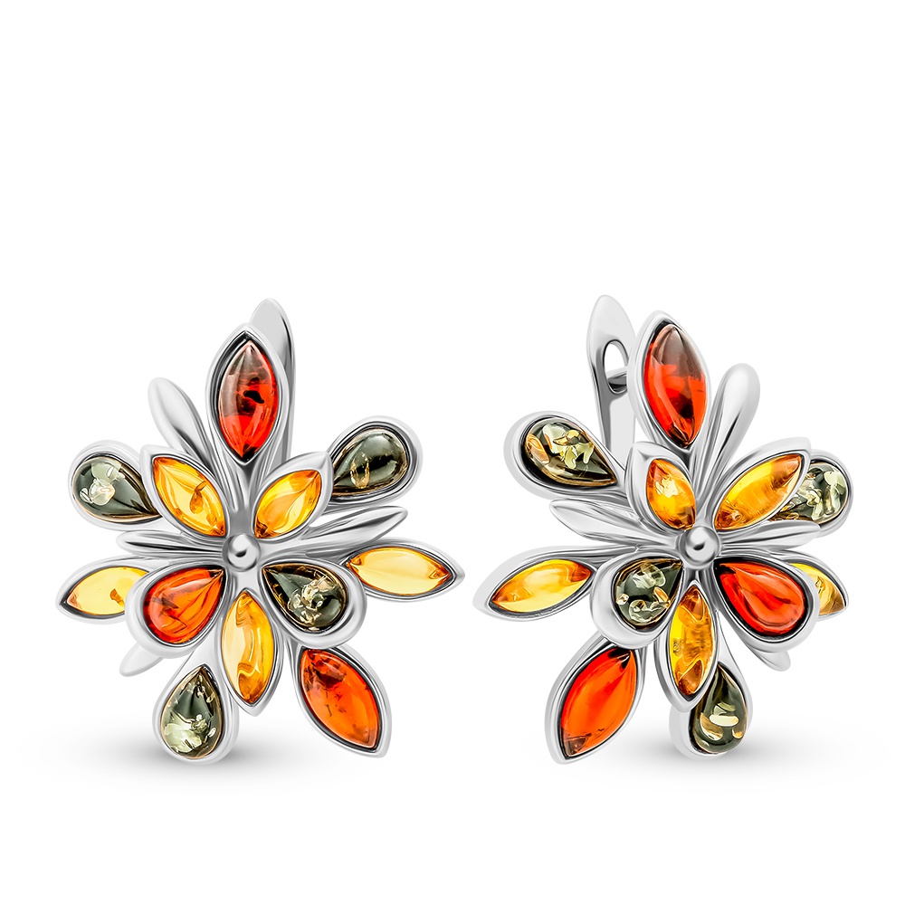 

Серьги из серебра 585Gold 702008539, янтарь, 702008539