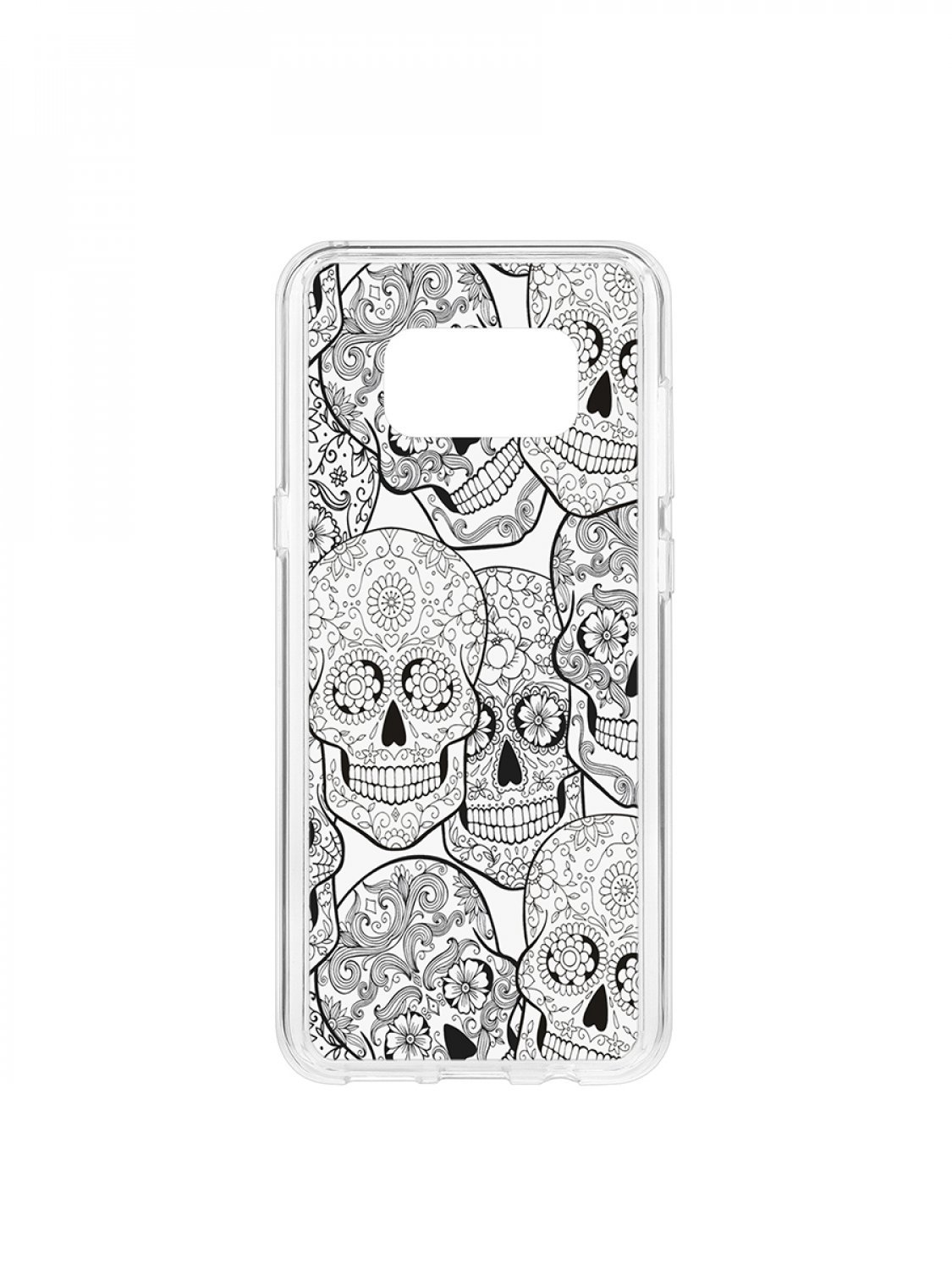 Чехол на Samsung Galaxy S8 Plus Kruche Print Skull Black,противоударный бампер с принтом