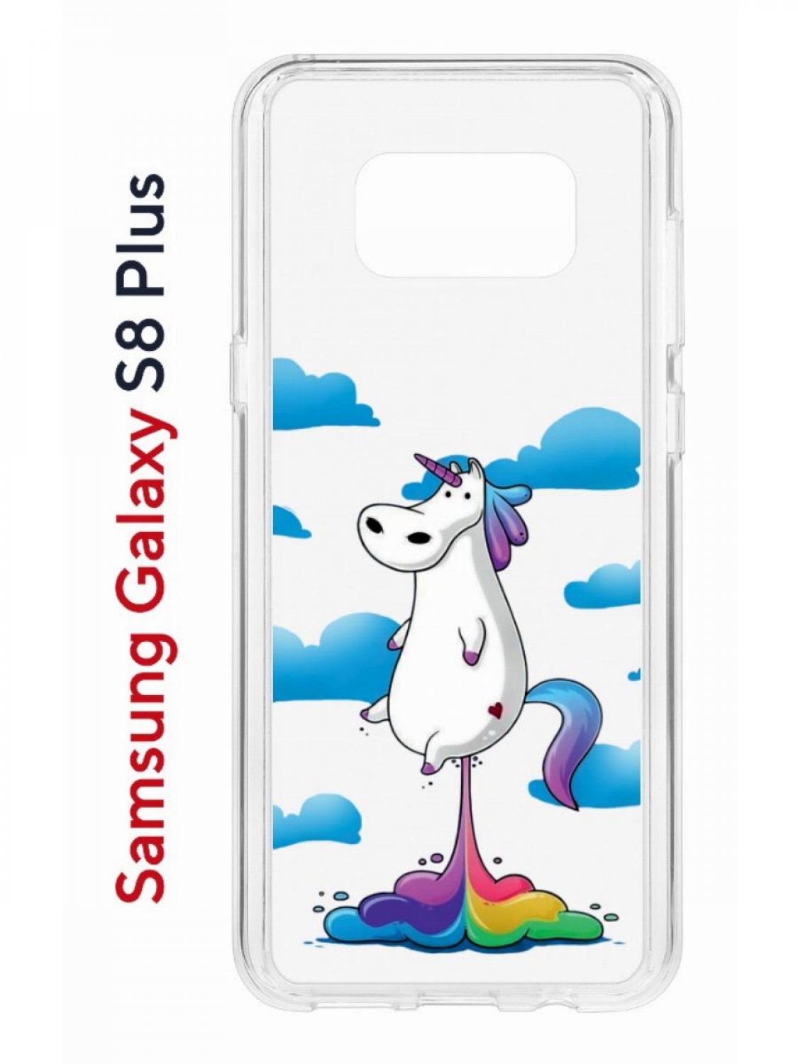 Чехол на Samsung S8 Plus Kruche Print Flying Unicorn,противоударный бампер с принтом