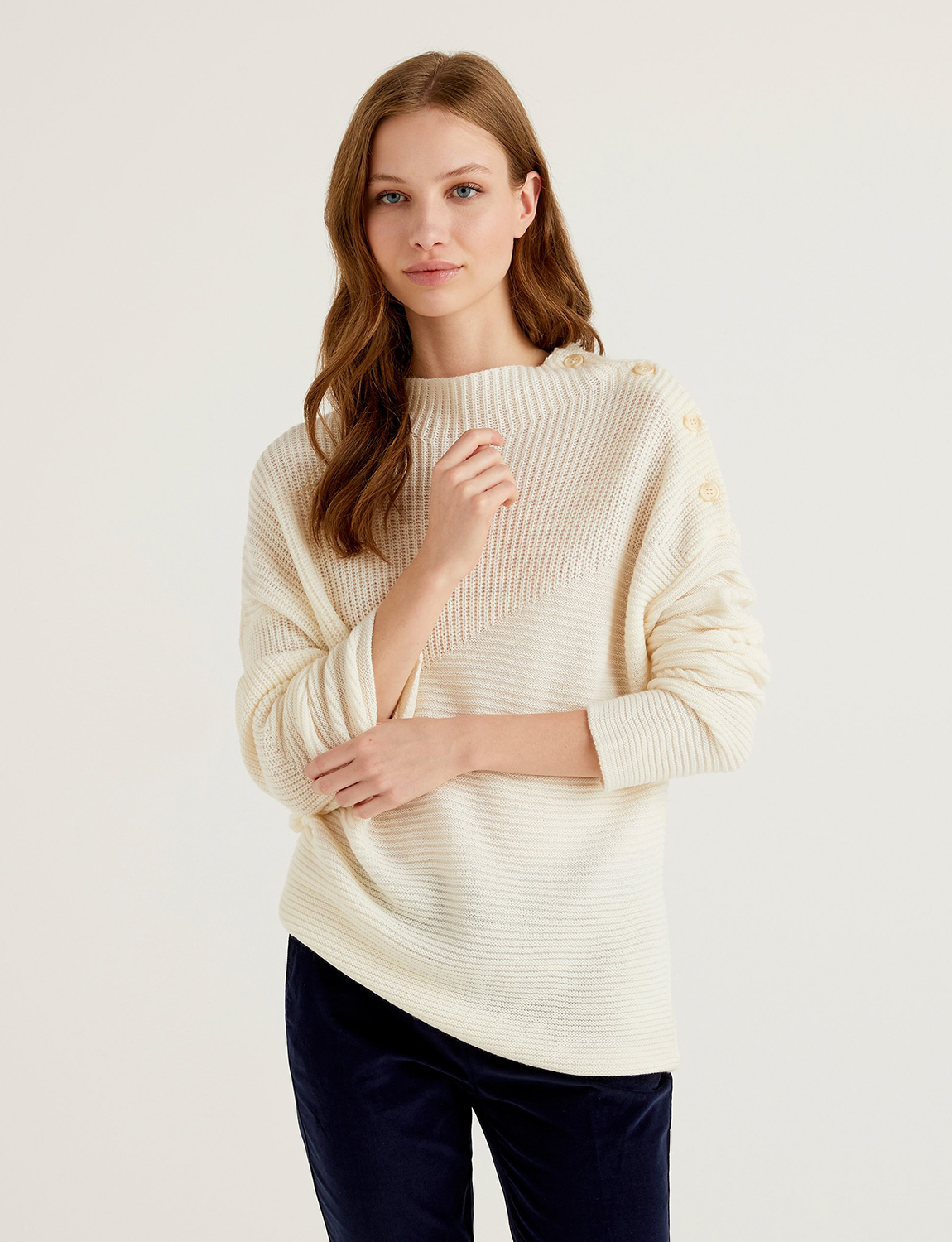 фото Свитер женский united colors of benetton 21a_122nd2547 белый xs