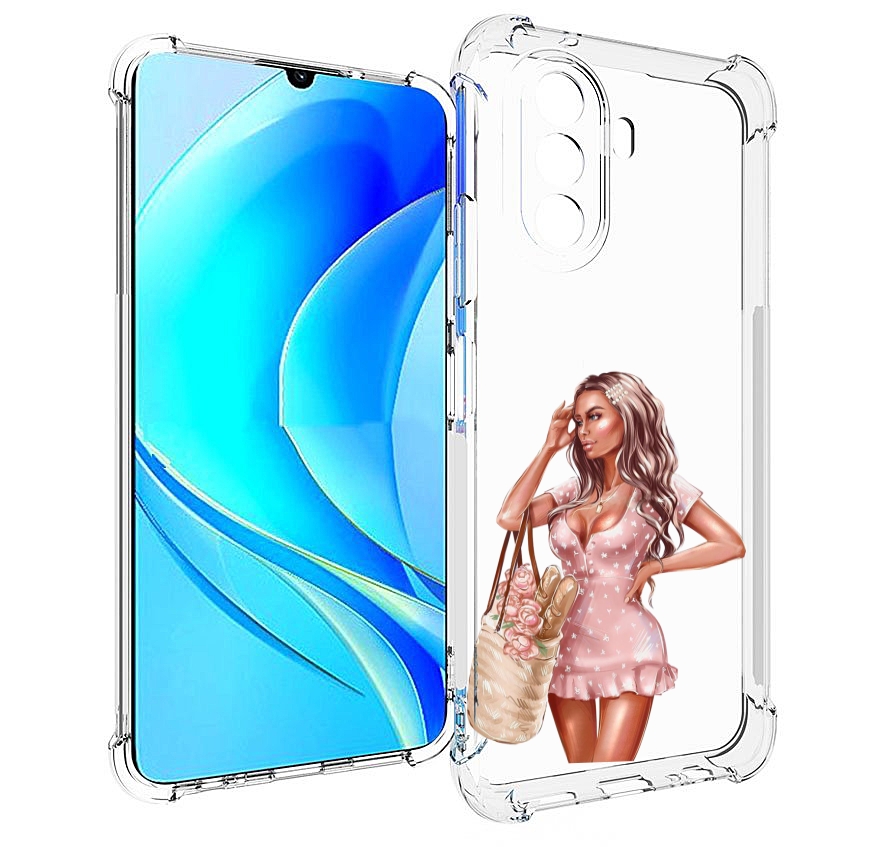 

Чехол MyPads Девушка-в-мини-платье женский для Huawei Nova Y70 / Nova Y70 Plus, Прозрачный, Tocco