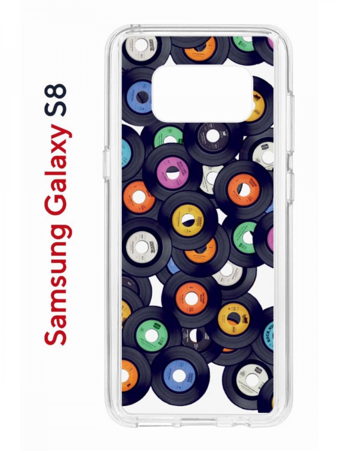 Чехол на Samsung Galaxy S8 Kruche Print Виниловые пластинки,противоударный бампер