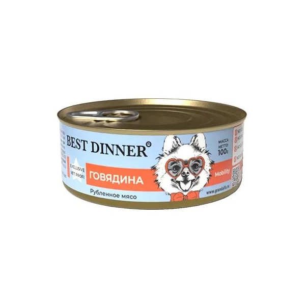 

Консервы для собак Best Dinner Exclusive Mobility говядина, 100 г