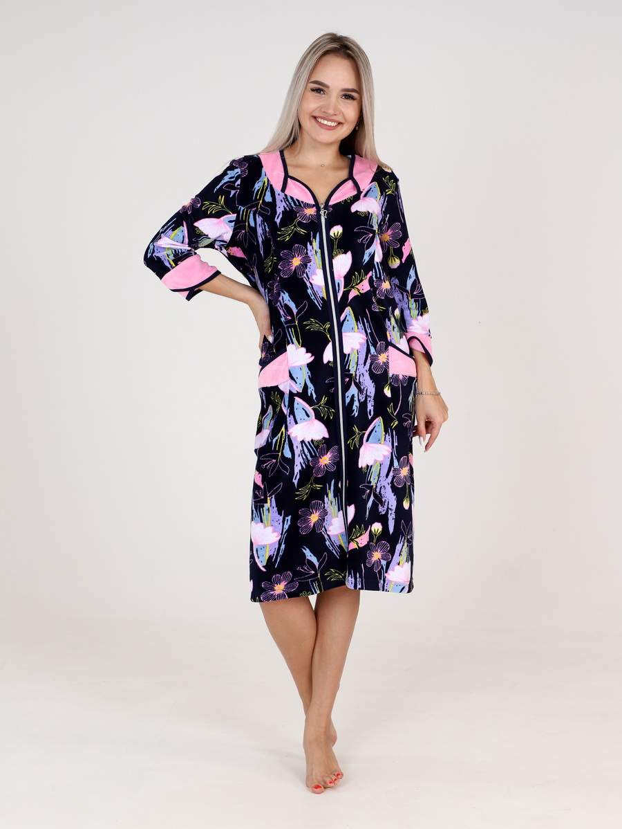 

Халат женский Elenatex Х-414 разноцветный 70 RU, Х-414