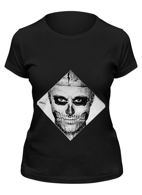 

Футболка женская Printio Rick genest черная XL, Черный, Rick genest