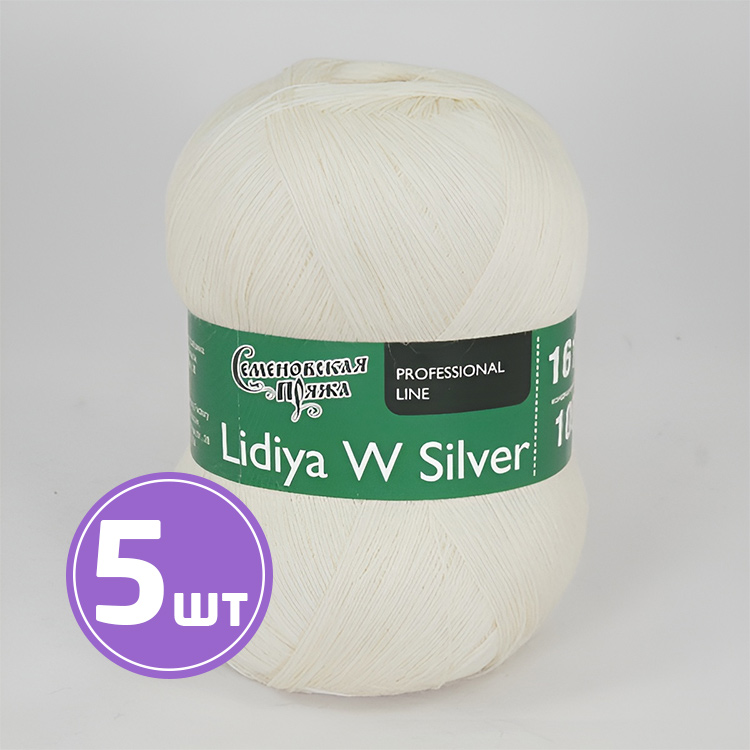 

Пряжа Семеновская Lidiya W silver 110104 суровый 5 шт по 100 г, Бежевый
