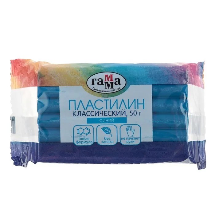 

Пластилин 50 г, Классический, синий