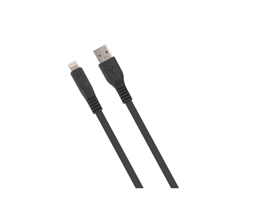 фото Кабель mobility usb-lightning-8-pin плоский черный 2 м