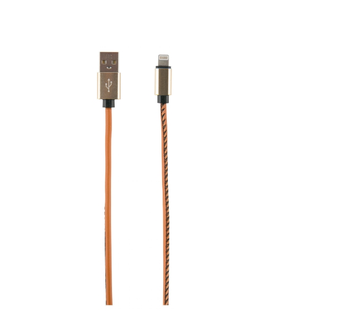 фото Кабель mobility usb-lightning-8-pin экокожа коричневый 2 м