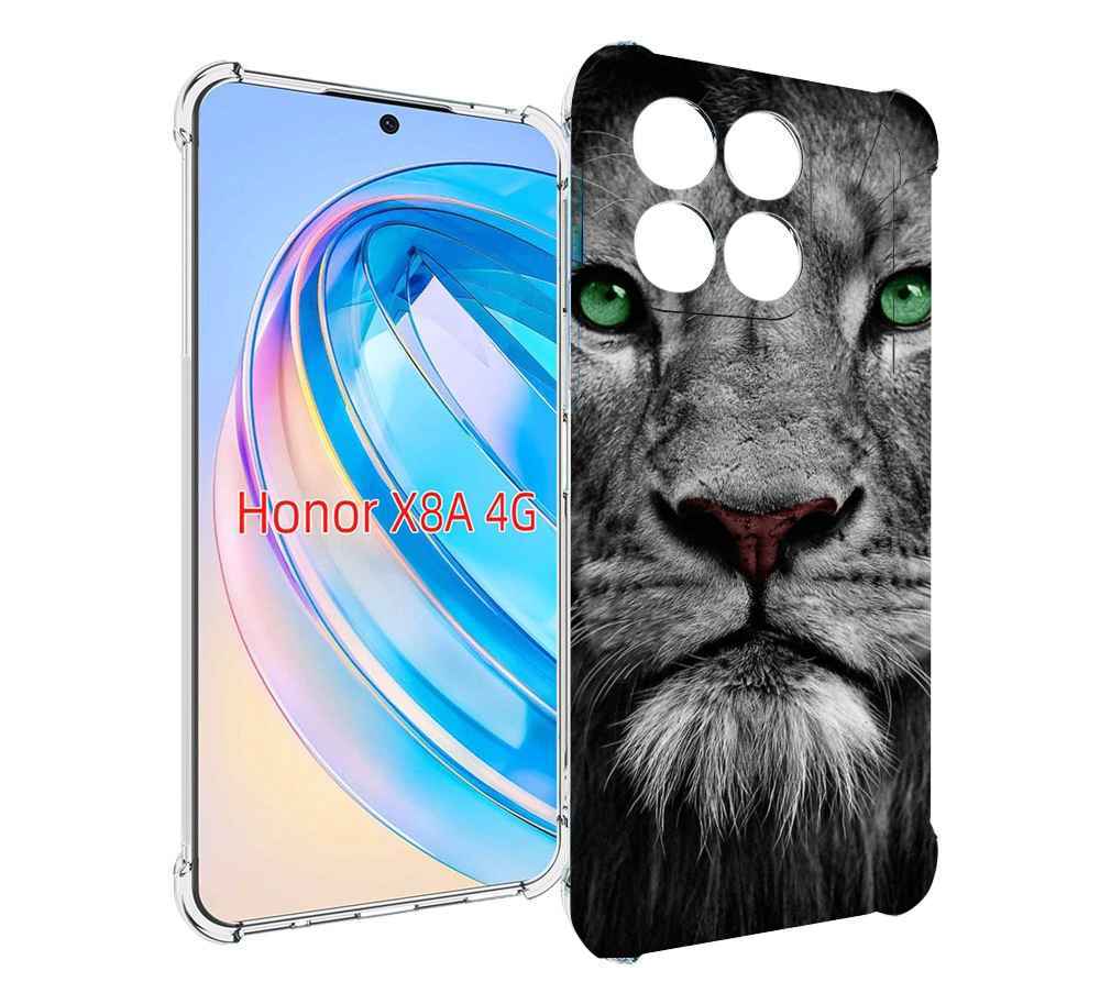 

Чехол MyPads Лев-зеленоглазый мужской для Honor X8a, Tocco