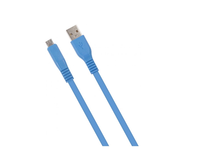 Кабель mObility USB-micro USB плоский синий 2 м
