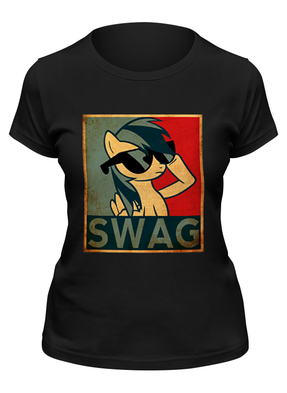 

Футболка женская Printio Пони swag черная XL, Черный, Пони swag