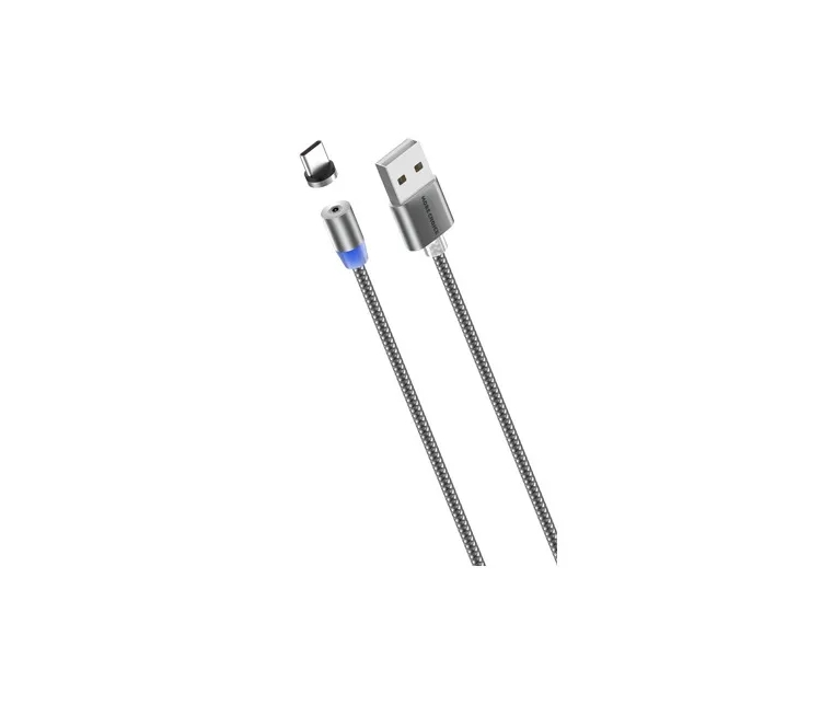 фото Кабель more choice k61sa usb магнитный 3 a на type-c серый 1 м