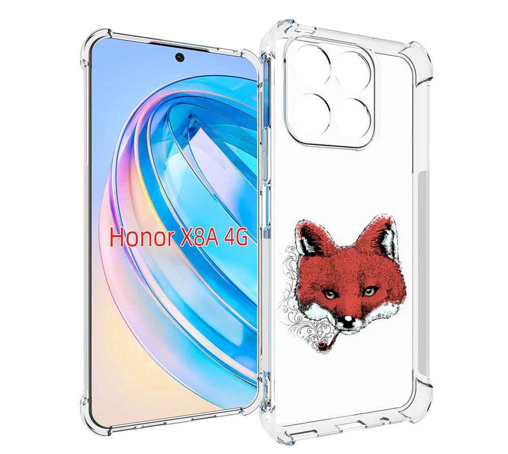 

Чехол MyPads Лис с трубкой для Honor X8a, Tocco