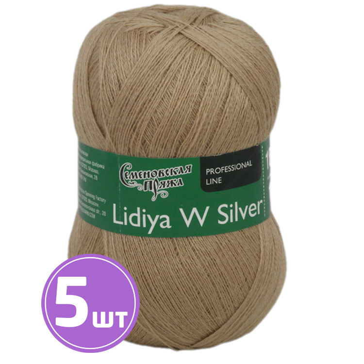 

Пряжа Семеновская Lidiya W silver 171320 бежевый светлый 5 шт по 100 г