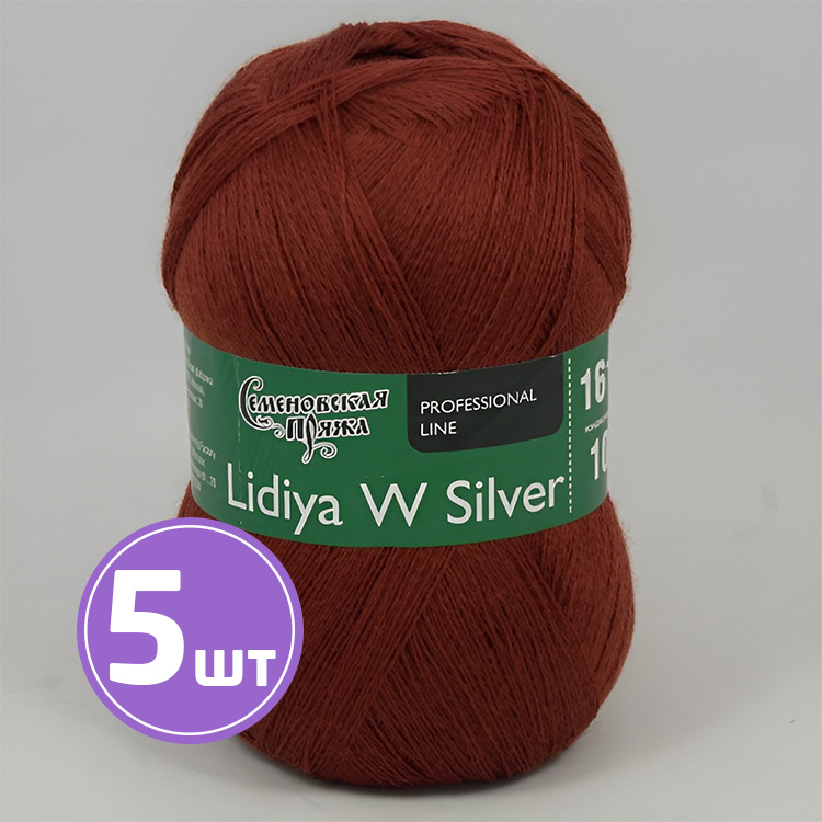 

Пряжа Семеновская Lidiya W silver 191245 терракот 5 шт по 100 г, Коралловый