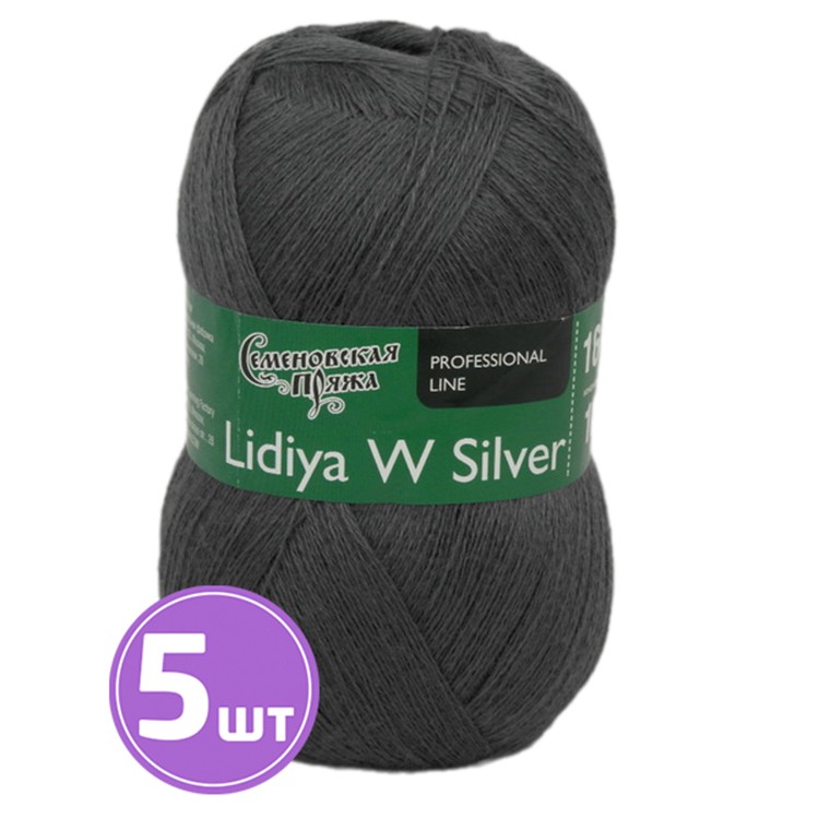 

Пряжа Семеновская Lidiya W silver 193910 мышиный 5 шт по 100 г, Серый