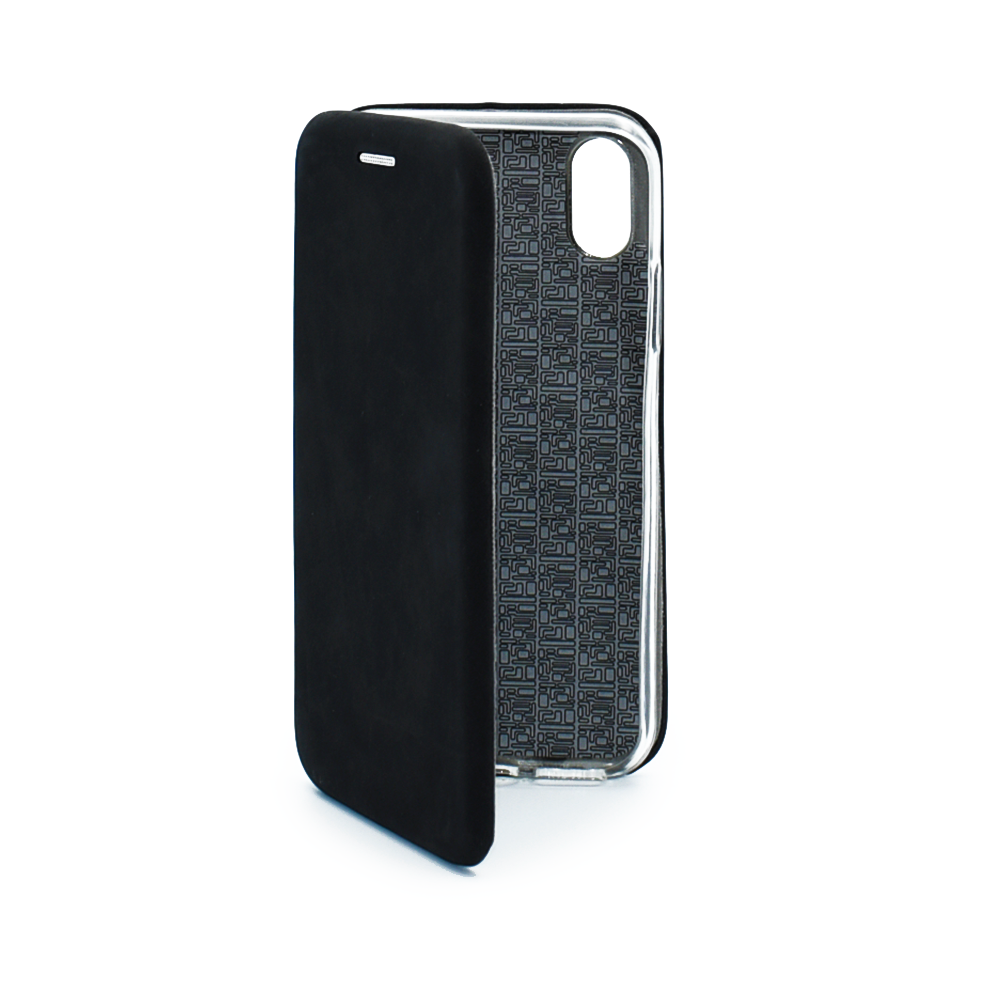 Чехол-книжка из кожи PU на iPhone X/XS черный мрамор