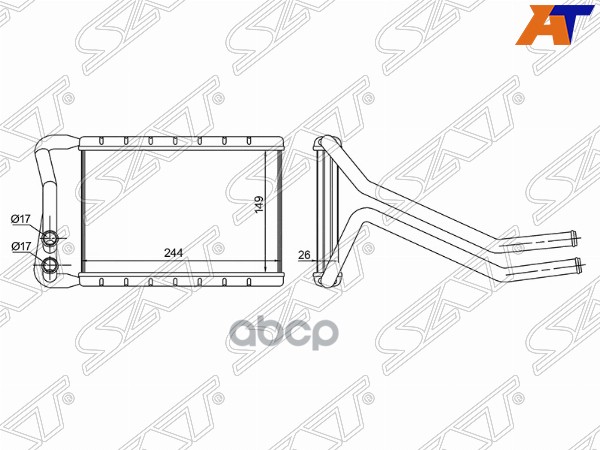 SAT Радиатор отопителя салона HYUNDAI SANTA FE 12-