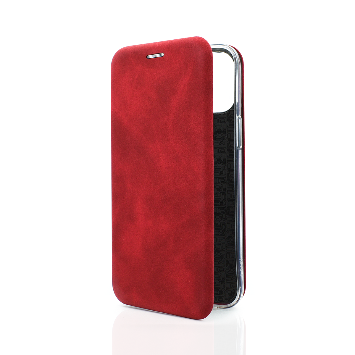 

Чехол-книжка из кожи PU на iPhone 12 Pro Max красный мрамор, FLPU127M