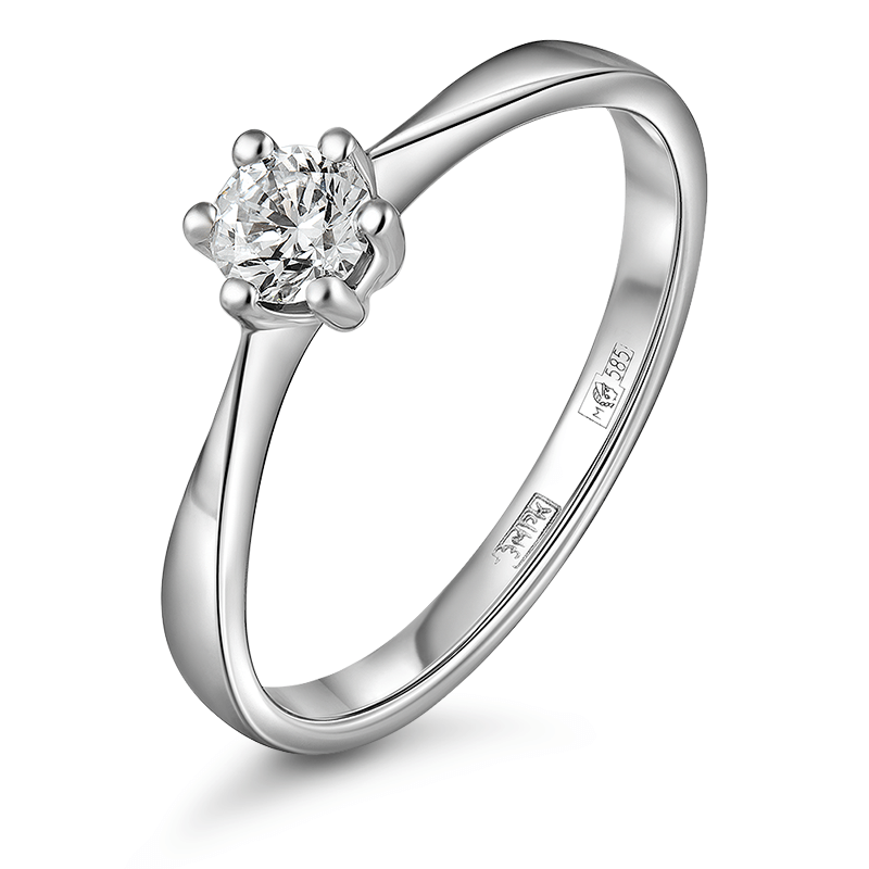 

Кольцо обручальное из золота с бриллиантом выращенным р., IQ Diamonds 4101, 4101